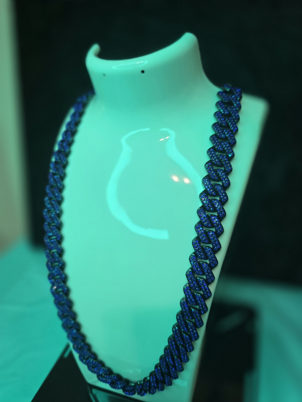 Men's Braided Rope Necklace in Deep Blue - Picture 2 of 5